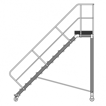 Mobile 45 degree staircase with 8 steps